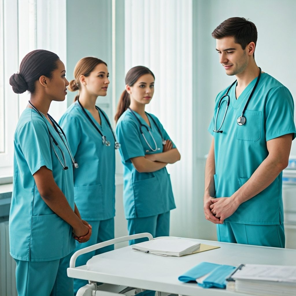 Estudiantes de enfermería en práctica